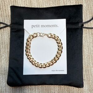 Petit Moments Gold Chunky Curb Chain Bracelet 7”
